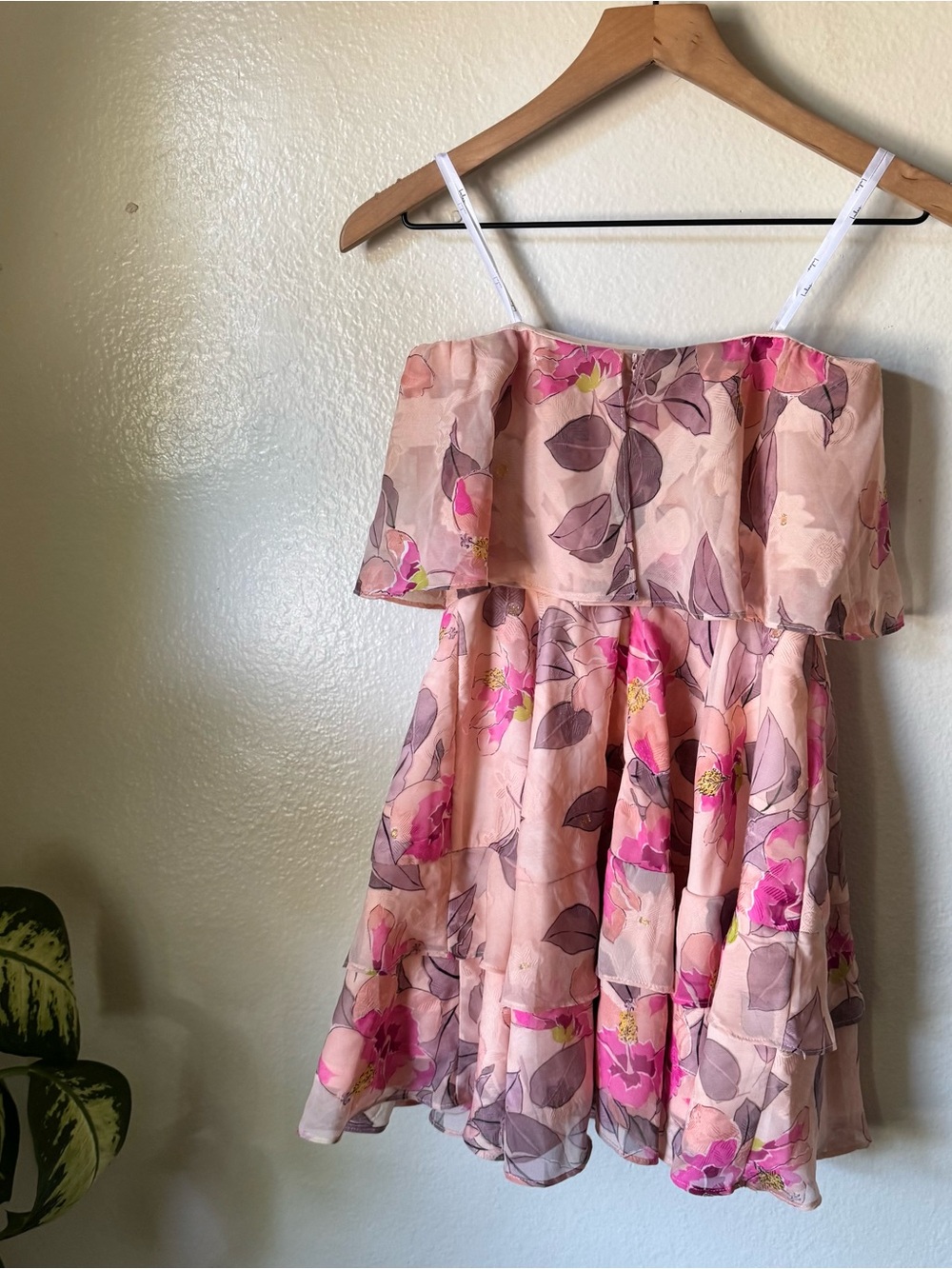 Lulus | Perfect Paradise Pink Floral Print Jacquard Strapless Mini Dress - Picture 6 of 7